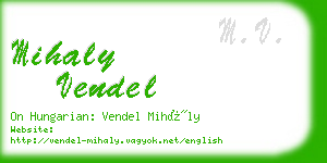 mihaly vendel business card